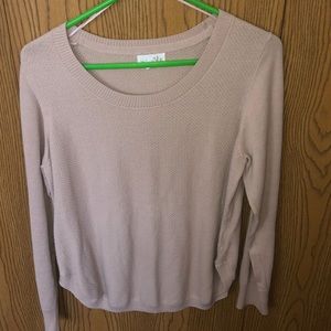 Pink sweater! Looser fit at waist. Very cozy.